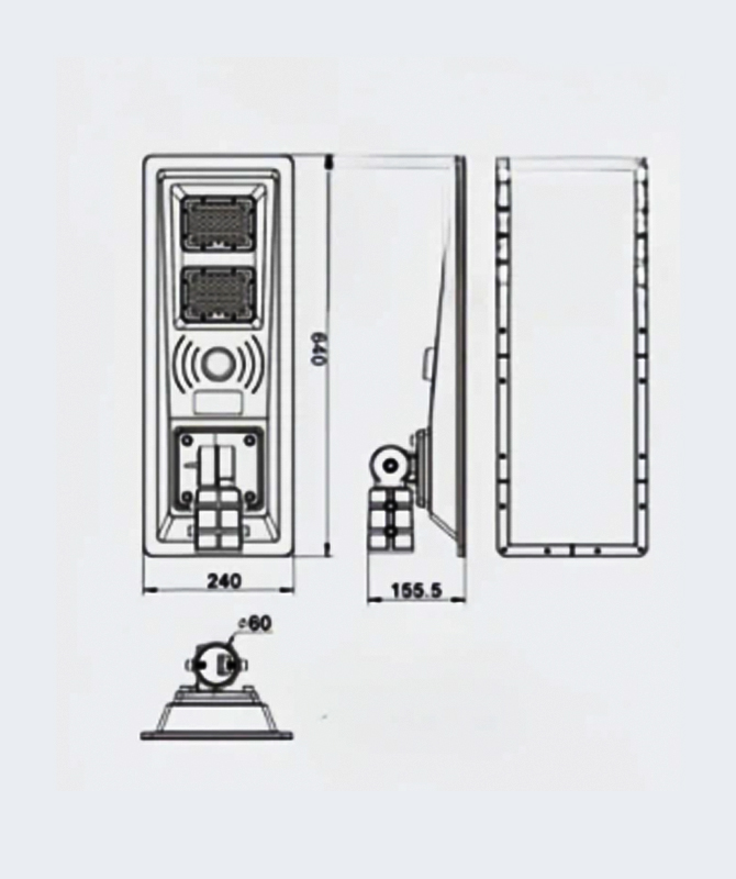 Farola solar todo en dos de 100 W