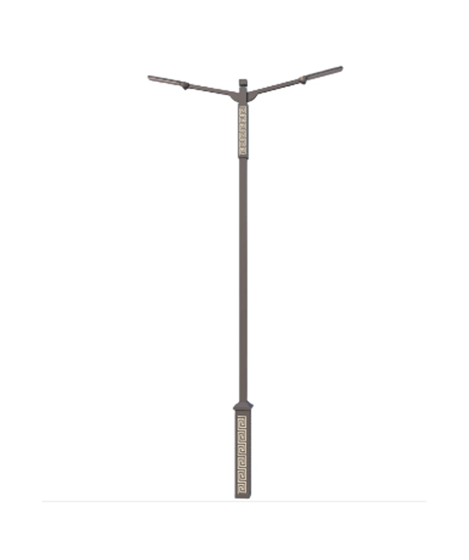 Poste de luz de doble brazo