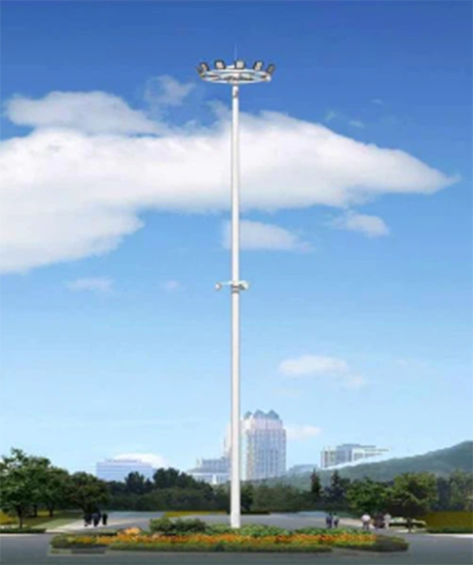 Luz de poste alto con sistema de elevación dual